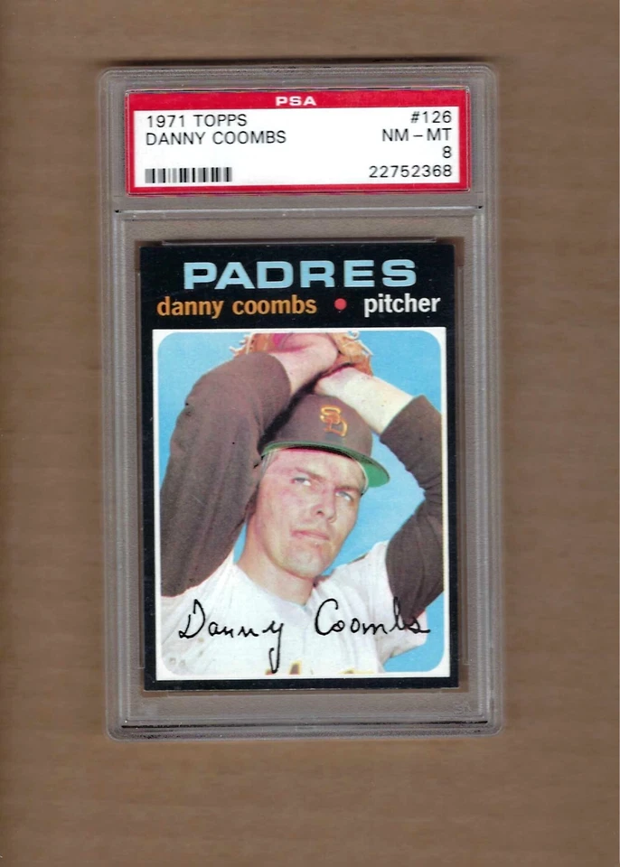 1971   TOPPS   DANNY  COOMBS  #  126    PSA   8 - Image 1 of 1