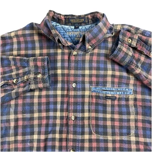 Camisa de franela vintage años 80 FRYDAY Club botones a cuadros manga larga algodón - Imagen 1 de 19