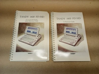 Tandy 1400 FD/HD Practical & Quick Reference Guide MS-DOS/GW-BASIC Books - Image 1 of 4