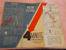 RARE 1937 New York City NYC New York City Transit Bridge Map Vintage & Original 