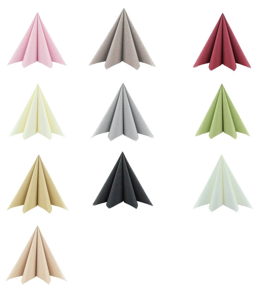 50 Servietten aus weichem 2lagigen Softpoint 40 x 40cm - 10 versch.Farben - Bild 1 von 1