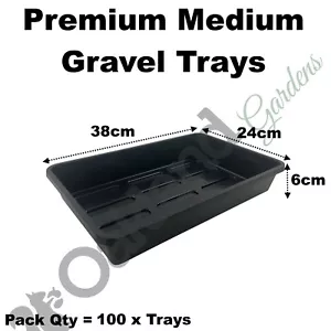 Premium Garden Seed Gravel Trays No Holes Medium 38cm Strong Long Life Qty = 100 - Picture 1 of 4