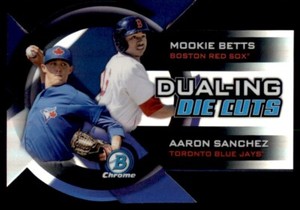 2014 Bowman Chrome Dualing Die Cut Refractors Aaron Sanchez/Mookie Betts Boston
