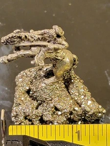 Pyrite crystal with Pewter Bronco Horse With Cowboy on it  - Picture 1 of 6