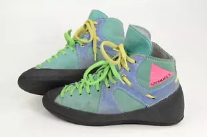 Merrell Flashdance Rock Climbing Shoe Women Sz 5 Teal Blue Leather High Top VTG - Picture 1 of 12