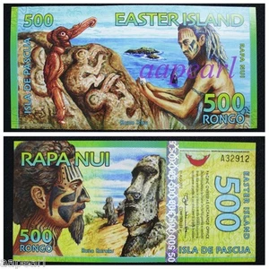 Billetes de papel moneda Isla de Pascua 500 Rongos sin circular totalmente nuevos 1 pieza - Imagen 1 de 3