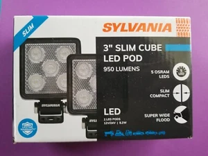 NEW - Sylvania 3" Slim Cube LED Pod 950 Lumens 2 LED Pods 5 OSRAM Slim Compact - Picture 1 of 1