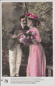 Hermosa pareja victoriana amor y romance vintage RPPC B194 - Imagen 1 de 2