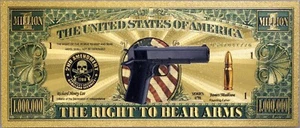 $1,000,000 Second Amendment 2A Gun Novelty 24K Gold Foil Plated Note Bill XX072 - Picture 1 of 4