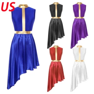 Women Metallic Color Block Dance Worship Liturgical Dress Irregular AU - Picture 1 of 46