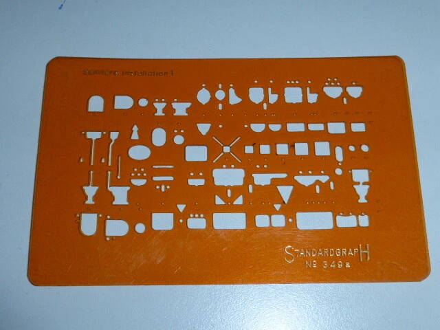 Zeichenschablone STANDARDGRAPH N° 349a Sanitäre Installation I 1 : 100  o - Bild 1 von 1