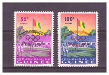 GUINEE .  N° 39/40 ..2 VALEURS J.O. DE ROME  NEUVES * .SUPERBE .