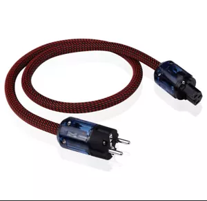 Highend Netzkabel (1m) Supra Cabel mit Schuko Netzstecker Euro Plug Neu - Bild 1 von 3