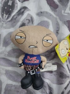 Family Guy Stewie Punk Rocker Soft Plush Toy 7” 2008 Nanco VTG - Picture 1 of 4