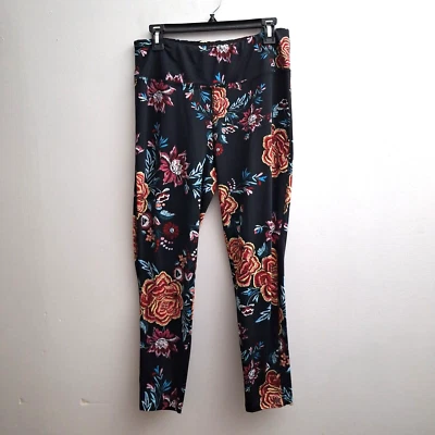 Legging Love Life LIve para mujer XL negro rosa verde floral tiro alto gimnasio activo Foto 1 de 4