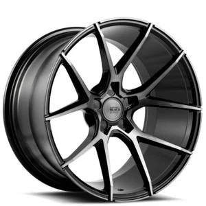 NEW 4ea 20X10 Savini Wheels Black Di Forza BM14 Gloss Black with DDT Rims (D5) - Picture 1 of 10