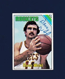 Tarjeta de baloncesto Topps 1975 firmada por Dave Wohl de los Houston Rockets - Imagen 1 de 1