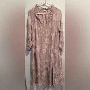 Aritzia Wilfred Dufour pink mauve midi dress lined floral boho aheer v neck USM - Bild 1 von 8