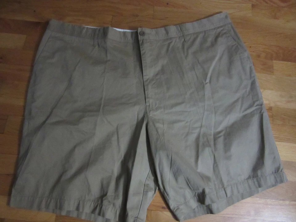 NUEVO SIN ETIQUETAS PANTALONES CORTOS PARA HOMBRE TALLA 52 BIG MANS CLAIBORNE BEIGE BOLSILLOS GOLF FRENTE PLANO Foto 1 de 1