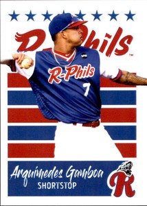 2019 Reading Fightin Phils Final #5 Arquimedes Gamboa Venezuela VZ Baseball Card