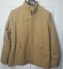 Polo Ralph Lauren Tan / Khaki Wool Dress Jacket Coat - Full Zip - Button Collar 