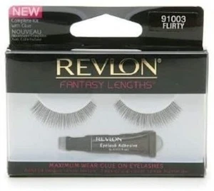 REVLON FANTASY LENGTHS FALSE EYE LASH LASHES & ADHESIVE - FLIRTY (91003) - Picture 1 of 1