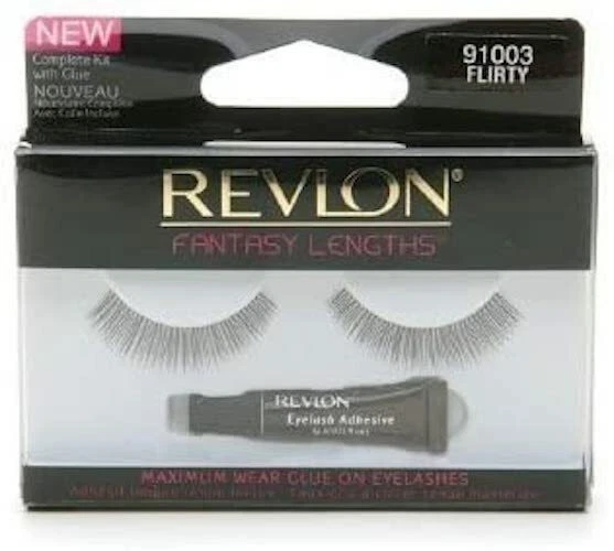 REVLON FANTASY LENGTHS FALSE EYE LASH LASHES & ADHESIVE - FLIRTY (91003) - Image 1 of 1