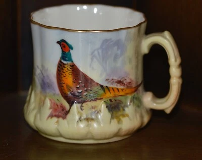 Locke and Co Worcester Small Hand Painted Pheasant Cup c1902/14 - Image 1 of 3
