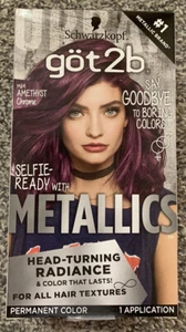 Kit de color de cabello permanente Schwarzkopf Got2b Metallics M69 AMATISTA CROMO SELLADO - Imagen 1 de 4