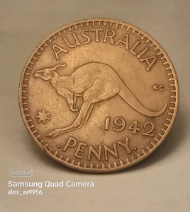 1942 (Y dot) King George VI Australian Penny - Picture 1 of 2