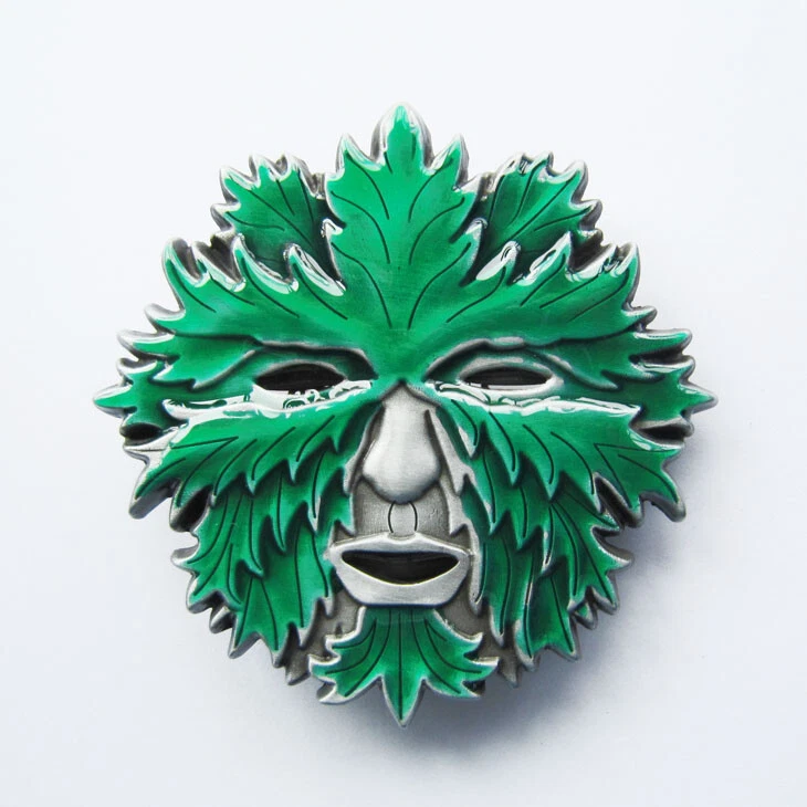 Hebilla de cinturón de metal de novedad Green Man Face Foto 1 de 1