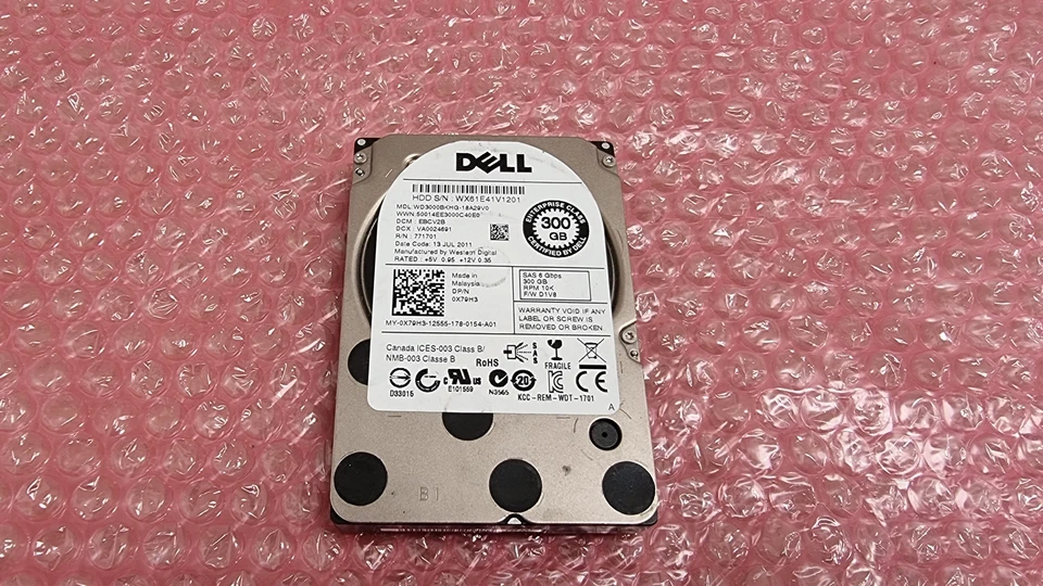 Dell 300GB 2.5'' SFF SAS 6G 10K Server Hard Drive 0X79H3 X79H3 - Image 1 of 1