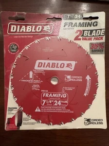 Freud Diablo D0724 7-1/4 Zoll 24 Zähne Rahmen Kreissägeblätter 2er Pack - Bild 1 von 10