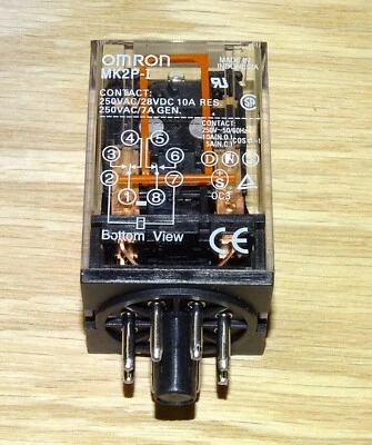 NEW Omron MK2P-I Relay MK2PI, 10 Amp contacts, 12 V DC Coil, DPDT - Image 1 of 4