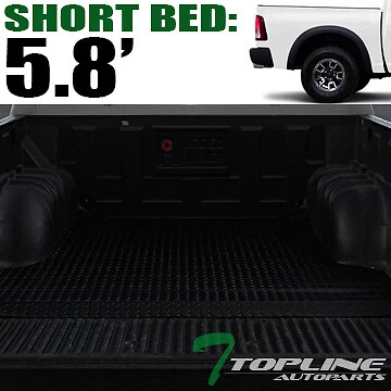 Topline For 2002-2018 Dodge Ram 5.7' Short Cab Rubber Truck Bed Mat Liners - Blk - Image 1 of 3
