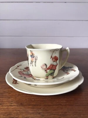 Vintage Royal Doulton Porcelain Nursery Rhyme Tea Trio Cup Plate And Saucer - image 1 of 4