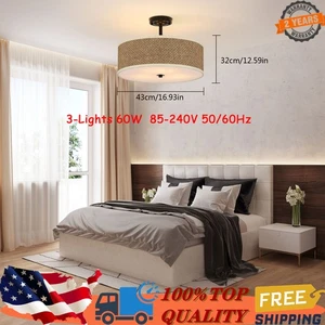 3-Lights Ceiling Light Semi-Flush Mount  Pendant Lamp Bedroom Chandelier Fixture - Picture 1 of 24