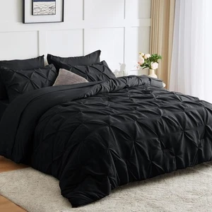 Queen Comforter Set 7 Pieces Bed in A Bag Black Premium Comforters Queen Size... - Picture 1 of 7