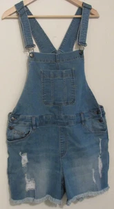 Damen Denim Shortalls 16 blau Venus abgenutzt Fransen abgeschnittener Saum Latzhose - Bild 1 von 9