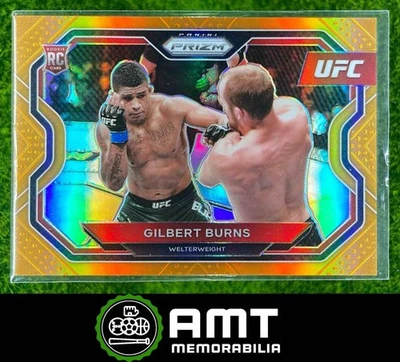 2021 Panini Prizm UFC #178 Gilbert Burns Orange Prizms 26/99 RC - Image 1 of 3
