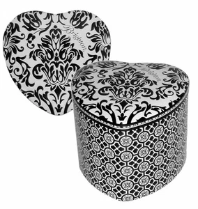 BRIGHTON Dose schwarz/weiß HERZ Form Schmuck Geschenkbox - Bild 1 von 3