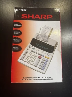 Sharp EL-1801V Electronic Printing Calculator 12 Digit 2 Color Printer Open Box - Image 1 of 4