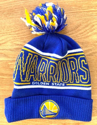 Golden State Warriors NBA Winter Pom-Pom Knit Hat Adidas OSFA - Image 1 of 4