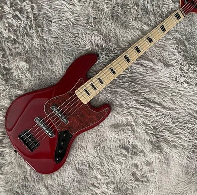 New Electric Bass Guitar 5-strings Red Maple Fretboard JB Bass Black Hardware - Image 1 of 4