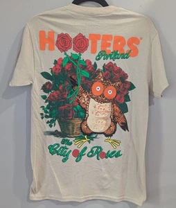 NWOT Hooters Graphic Tee shirt, Beautiful Owl & Roses City of Flowers, Small - Picture 1 of 8