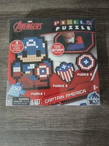 Rompecabezas Marvel Avengers Capitán América píxeles 3 rompecabezas diferentes 350 píxeles - Imagen 1 de 1