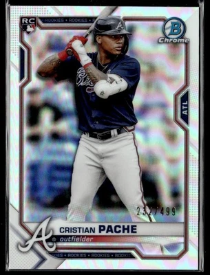 Cristian Pache 2021 Bowman Chrome Refractor RC /499 #69 Atlanta Braves - Image 1 of 3