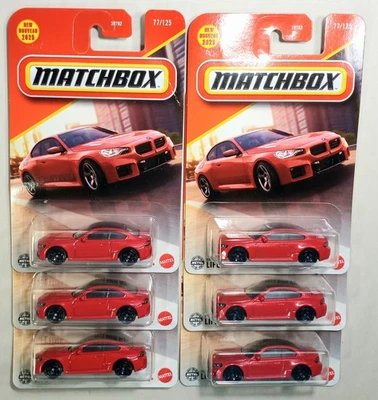 BMW M2 2025 MATCHBOX 2023 Nº Coleccionista LOTE DE 6 coches 77/125 rojo burbuja agrietada Foto 1 de 4