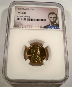 1960 NGC PF 68 RD LINCOLN CENT PROOF LARGE DATE 1c PF68RD RED - Picture 1 of 4