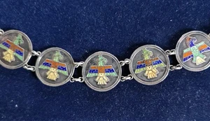 STERLING EMAILLE BM CO. NORDWESTKÜSTE HAIDA THUNDERBIRD ALASKA ARMBAND BREIT! - Bild 1 von 19